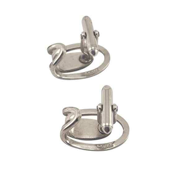 Vintage Swank Silver Tone Initial "R" Cufflinks 1" Oval Design - Picture 6 of 8